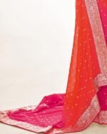 Foil Design Lace Work Saree with Unstitched Blouse Piece - Image 4