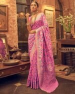Women Floral Woven Kanjeevaram saree with Contrast Border
